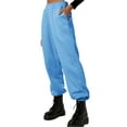 thumbnail image 2 of Fangasis Women Sweatpants With Pockets Trousers Solid Color Jogger Pants Ladies Lounge Bottoms Comfy Running Sky Blue M, 2 of 4