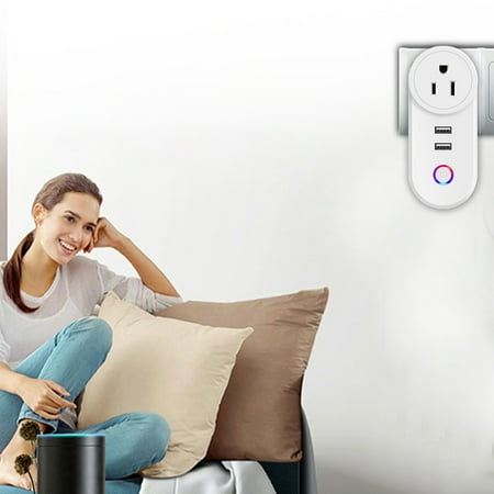

Back to School Supplies Dqueduo Electronics Smart Plug Mini WiFi Outlet With Remote Control & Timer Function Work With Alexa & Google Assitant 10A Smart Socket No Hub Required 2.4G Wi-Fi On-ly