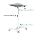 thumbnail image 4 of Bureau Debout Multifonctionnel Mobile à Hauteur Réglable, Chariot de Poste de Travail Informatique Roulant 27,6 Pouces x 19,7 Pouces pour Portable Assis-Debout avec Roues Verrouillables, 4 of 9