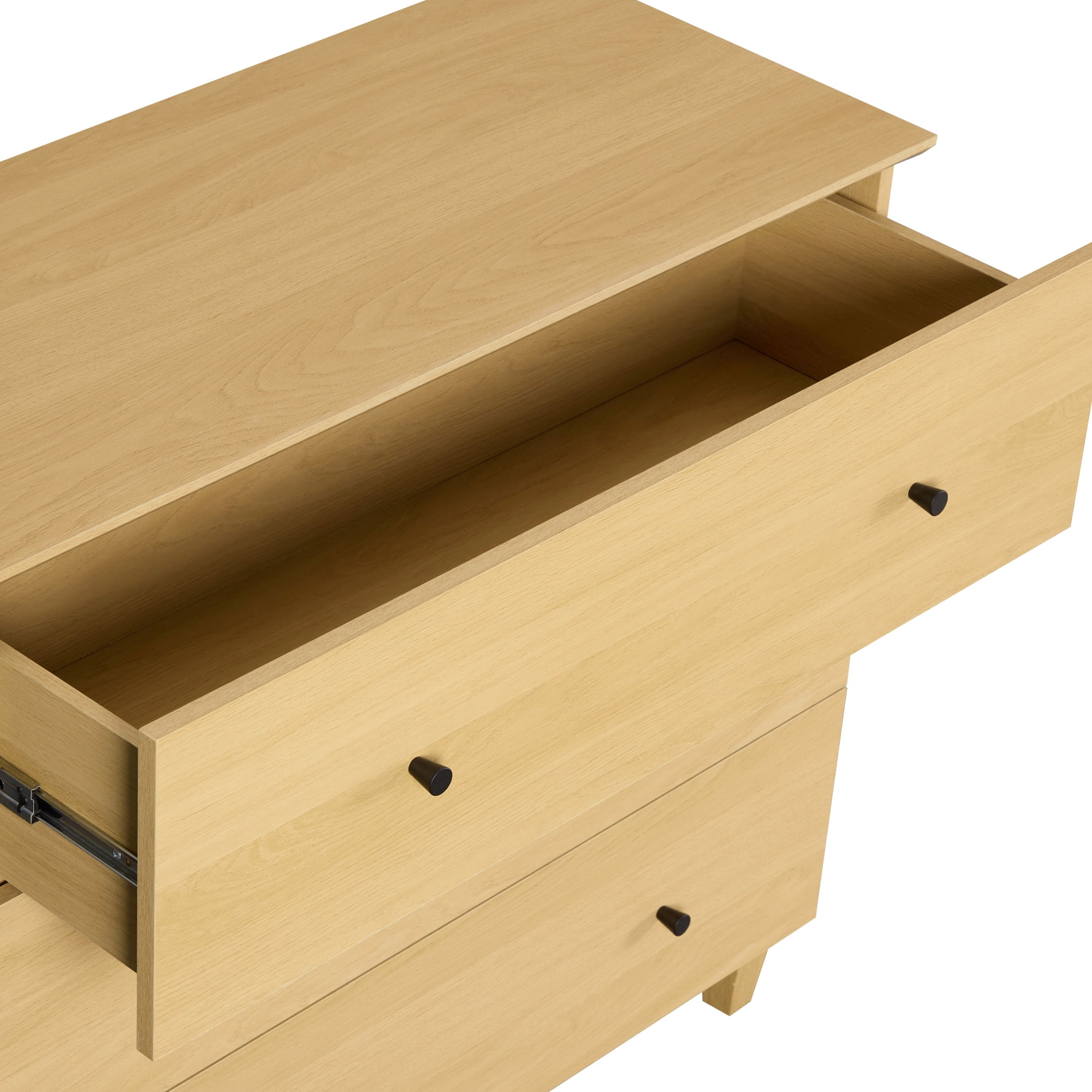 Wooden 3-Drawer Small Dresser, Mid Century Chest of Drawers with Oak Wood Finish, 36" Wide