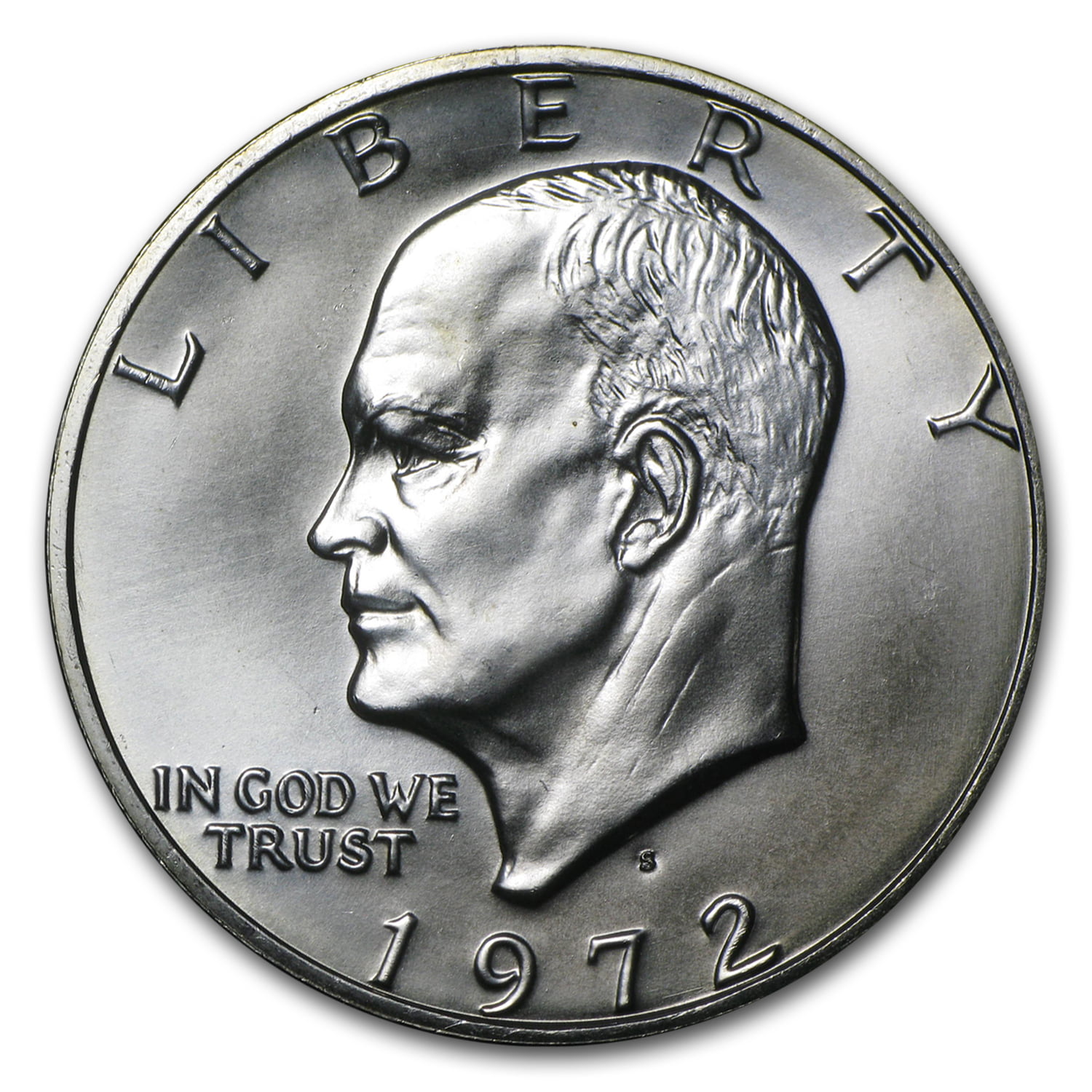 1972 S Eisenhower "Ike" BU Dollar from Roll 40% Silver 