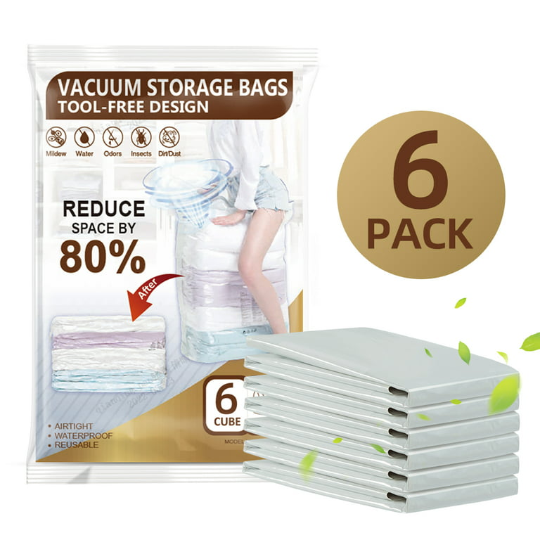 TAILI Jumbo Size Cube Vacuum Storage Bags for Clothes, Shrink Storage Bags,  Bedroom Closet Organizer, Space Saver Vacuum Storage Compression Bags for  Pillows Bedding, Travel Storage Organizer 