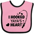 thumbnail image 3 of Inktastic I Hooked Yayas Heart with Fishing Rod Boys or Girls Baby Bib, 3 of 4