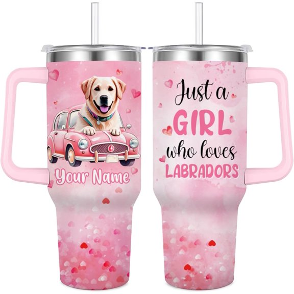 Labrador Travel Cup for Labrador Lover,40 oz Labrador Vacuum Insulated Tumbler with Handle