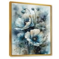 thumbnail image 2 of Designart "Serenade With A Blue And White Poppy Bouquet I" Poppy Floater Framed Wall Decor, 2 of 5