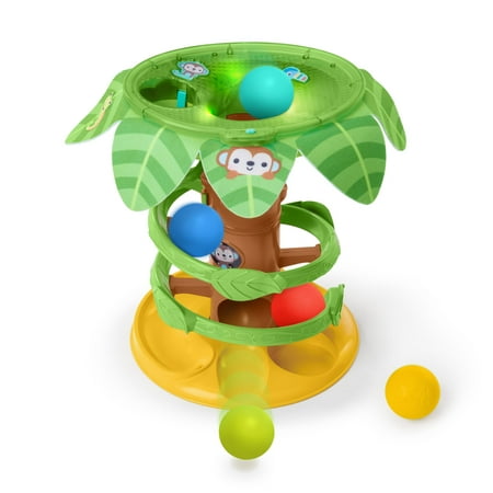 Bright Starts Tropical Twirl Ball Play Toy, Unisex, Multicolor, Ages Infant to Toddler