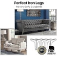 thumbnail image 2 of 7 inch metal furniture legs, set of 4 modern iron diamond triangle furniture feet, 2 of 5