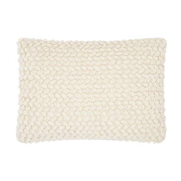Off White Knotted Detail Lumbar Pillow
