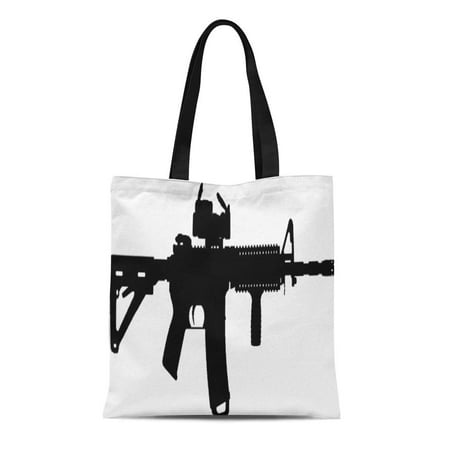 LADDKE Canvas Tote Bag Asyrum Ar Customize Customizable Personal Personalize Sports Shooting Range Reusable Handbag Shoulder Grocery Shopping