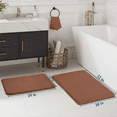 thumbnail image 2 of ComfiTime 2 Piece Bathroom Rugs Set – Thick Memory Foam, Non-Slip Bath Mat, Soft Plush Velvet Top, Ultra Absorbent, Small, Large & Long Rugs for Bathroom Floor, Brown, 17*24 & 20*32, 2 of 11