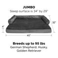 thumbnail image 6 of FurHaven Pet Products | Cooling Gel Memory Foam Orthopedic Plush & Velvet Comfy Couch Sofa-Style Pet Bed for Dogs & Cats, Dark Gray, Jumbo, 6 of 13