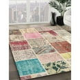 thumbnail image 2 of Ahgly Company Indoor Rectangle Contemporary Orange Salmon Pink Patchwork Area Rugs, 3' x 5', 2 of 6