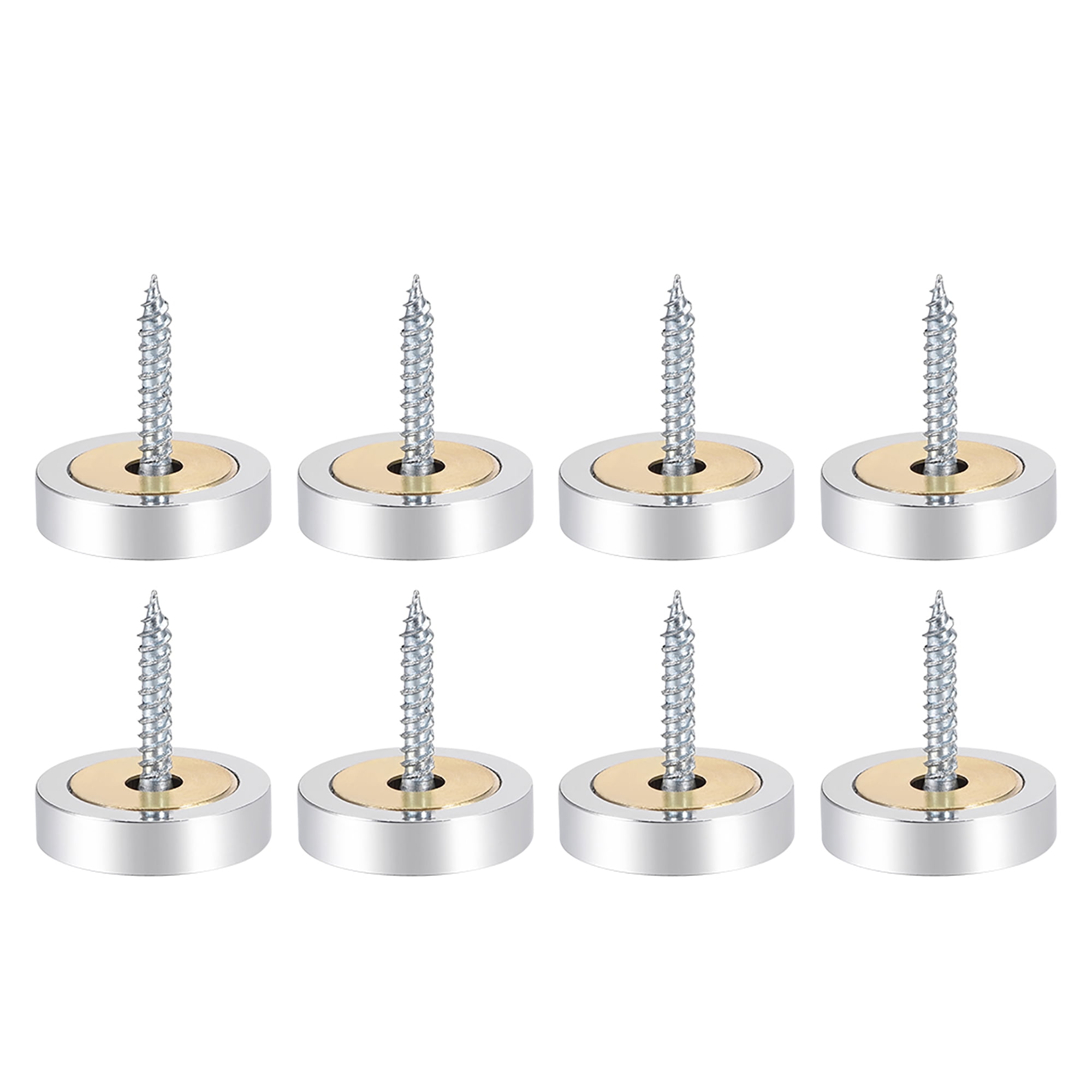 25mm Mirror Screws Decorative Caps Cover Nails Polished Stainless Steel 8Pack