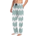 thumbnail image 5 of Wavy Stripes Men's Lightweight Pajama Bottoms Stretch Elastic Waist Side Pockets Spring Fall, 5 of 7