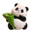 thumbnail image 1 of Figura de panda en maceta, adorno decorativo creativo de escritorio, arreglo floral Negro, 1 of 9