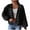 Black, variant on hotojiny Women's 2024 Fall Cropped Cardigan V Neck Long Sleeve Sweaters Casual Solid Cardigans Knit Outwear