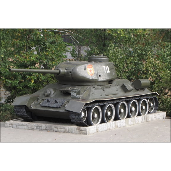24"x36" Gallery Poster, russian soviet t-34 tank
