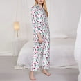 Adobk Tulips Flowers Print Pajamas Set Long Sleeve Sleepwear Womens