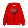 thumbnail image 5 of Lorytime Kids Long Sleeve Hoodies for Teen Girls Valentine Crewneck Sweatshirts Heart Tops with Pocket Loose Tops, 5 of 5