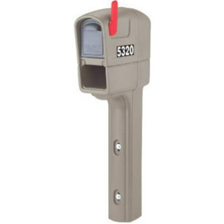 Mailbox Holder - Mailbox & Post with Newspaper Holder, Stone Grey