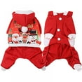 thumbnail image 3 of Christmas Dog Clothes Winter Pet Four-Legged Hooded Jacket  Red, 3 of 6