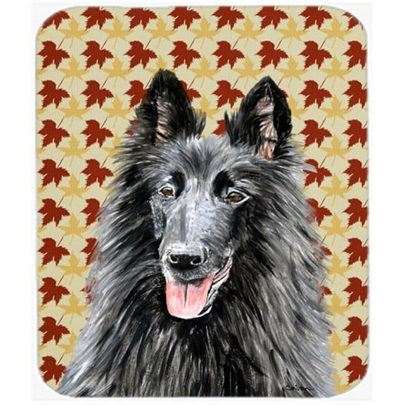 Belgian Sheepdog Fall Leaves Portrait Mouse Pad, Hot Pad Or Trivet