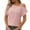 Pink, variant on SwiftWear Women's Tops Short Sleeve Cold Shoulder T Shirt Sexy Summer hollow out Tee Solid Loose Casual Blouse