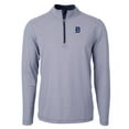 thumbnail image 2 of Men's Cutter & Buck Navy/White Detroit Tigers Virtue Eco Pique Micro Stripe Big & Tall Recycled Quarter-Zip Pullover Top, 2 of 3