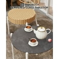 thumbnail image 3 of GloryStar 3-Piece Rattan Bistro Set - Outdoor PE Wicker Chairs & Glass Table, All-Weather Patio Furniture for Porch/Lawn/Garden, 3 of 7
