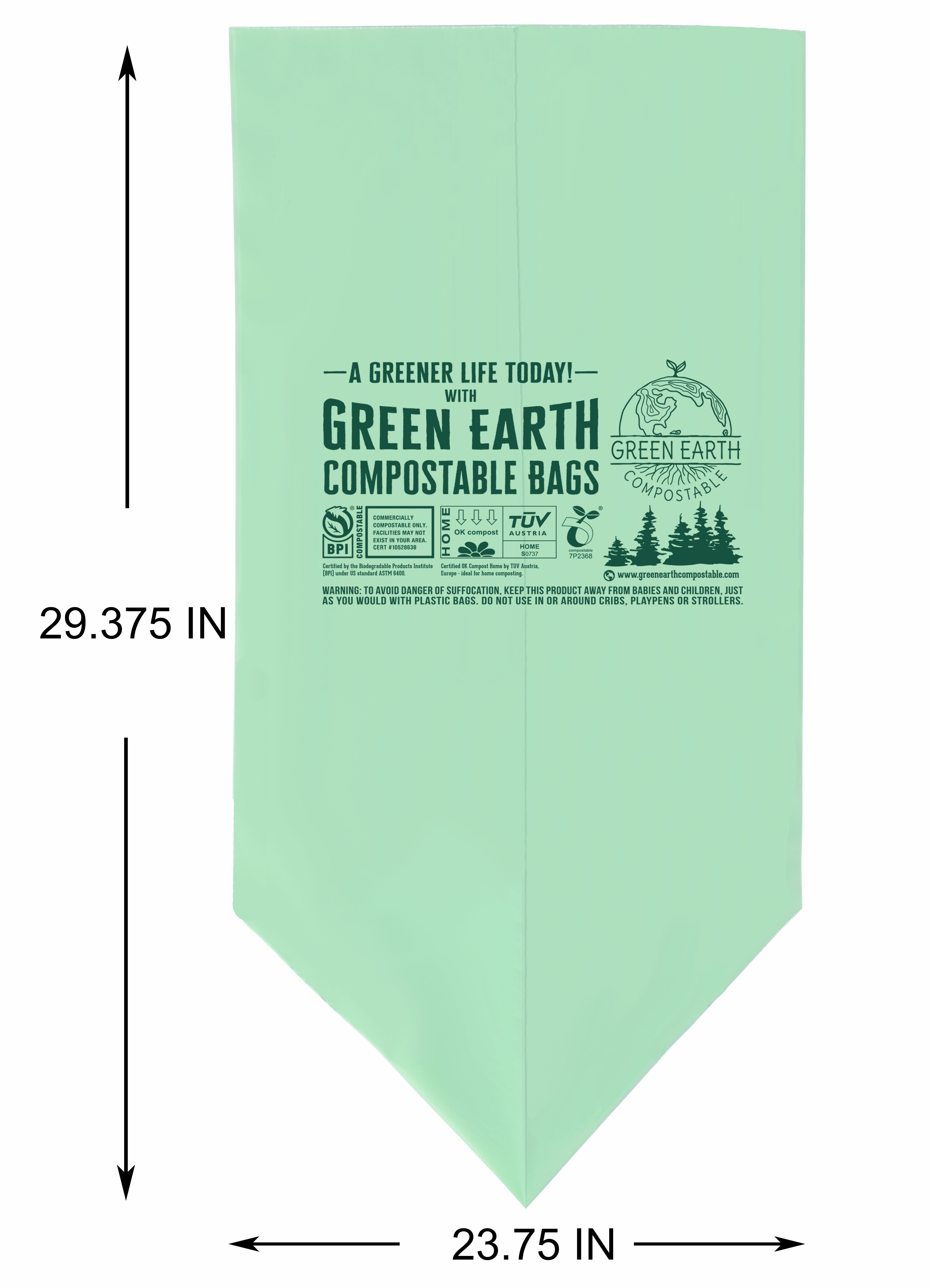 Compostable Trash Bags 100%, 13 Gallon/49.2 Liter-50 Counts, Heavy Duty for  Tall Kitchen Trash Bags, Food Waste Bags,Garden Waster Bags,Extra Thick 