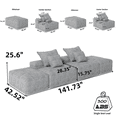 thumbnail image 4 of Modern Oversized Modular Sectional Sofa with 2 Ottoman and 2 Seat,Sparkling Chenille Fabric Soft Cushion Sofa with 4 Pillows,4 Pcs Diy Combination Tufted Sofa,No Assembly Required (Blue), 4 of 12
