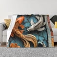 thumbnail image 1 of Fotbe Colorful Koi Fish Art Manta de Franela con Estampado, Manta Ultrasuave para Cama, Sofá, Auto, Hipoalergénica y Antibolitas-50"x40", 1 of 6