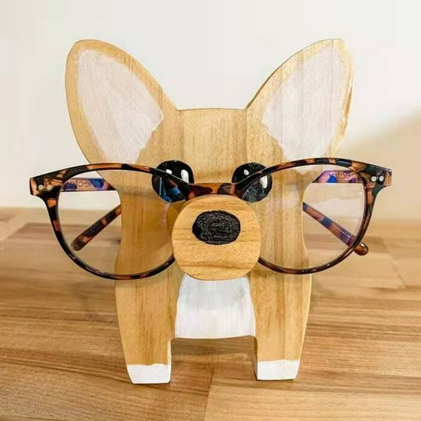 Estante de almacenamiento de anteojos de madera soportes reutilizables para espectáculos de animales para oficina en casa Hugtrwg Para estrenar