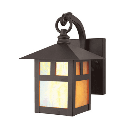 Traditional Crystal Glass Sconce - Wall Sconces 1 Light With Iridescent Tiffany Glass Bronze size 9 in 60 Watts - World of Crystal