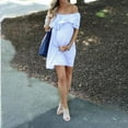 thumbnail image 4 of CHUANK Liquidation Vêtements de Maternité en polyester pour Femmes Robe d'Été à Épaules Dénudées Robe Aguichant Grossesse, 4 of 9