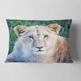 thumbnail image 2 of Designart Large Lion Relaxing in Forest - African Wall Throw Pillow - 12x20, 2 of 5