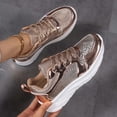 thumbnail image 6 of Womens Shoes,Casual Sneakers Unique Sequined Flat Overseas European Style Comfort Walking Everyday Wear Lightweight Fashion Footwear,Shoes for Women,Gold,7.5, 6 of 9