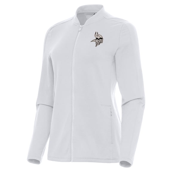 Women's Antigua  White Minnesota Vikings Continual Full-Zip Jacket