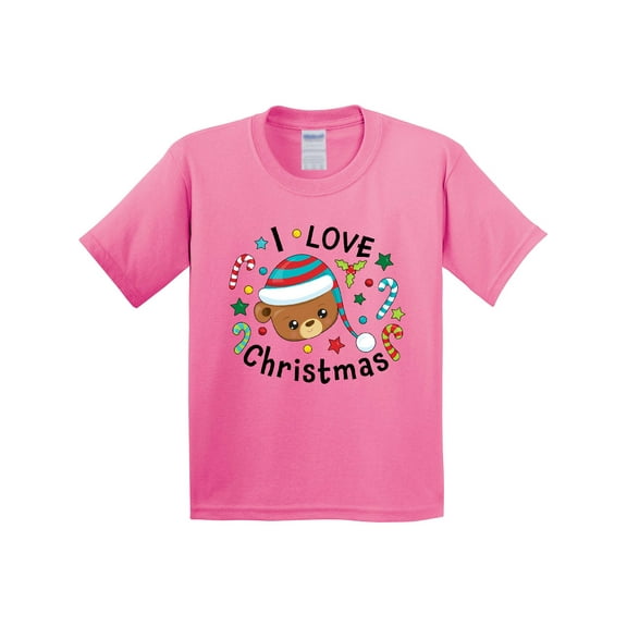 Inktastic I Love Christmas Cute Teddy Bear Youth T-Shirt