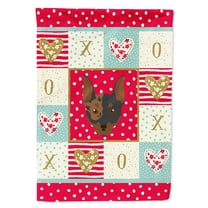 Carolines Treasures CK5204CHF Harlequin Pinscher 2 Love Flag Canvas House Size Large multicolor