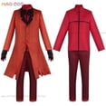 thumbnail image 3 of Hazbin-uniforme de ALASTOR de Hotel para hombre y mujer, disfraz de Cosplay con Peluca de Radio, traje rojo de demonio, conjunto de muñecas para fiesta de Halloween, 3 of 5