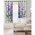 thumbnail image 2 of Botanical Floral Blackout Curtains for Bedroom Living Room Darkening Curtains 63 Inches Long Watercolor Wildflower Purple Window Curtain 2 Panels Set Insulated Window Treatment Grommet Drapes 52"x63", 2 of 9