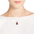 thumbnail image 2 of Synthetic Coral Greek Key Frame .925 Sterling Silver Pendant Necklace, 2 of 5