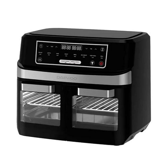 HORNO ELÉCTRICO Y FREIDORA DE AIRE DUAL ZONE Daewoo COLOR negro CAPACIDAD 5.5 L