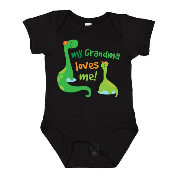 Inktastic Grandma Loves Me Grandchild Dinosaur Boys Baby Bodysuit