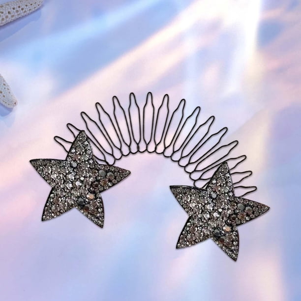 Pinza para el cabello Peine Acabado del cabello Fijador Horquillas para mujeres Horquillas Durable Rhinestone Mini Bangs Holder Herramienta de peinado Negro