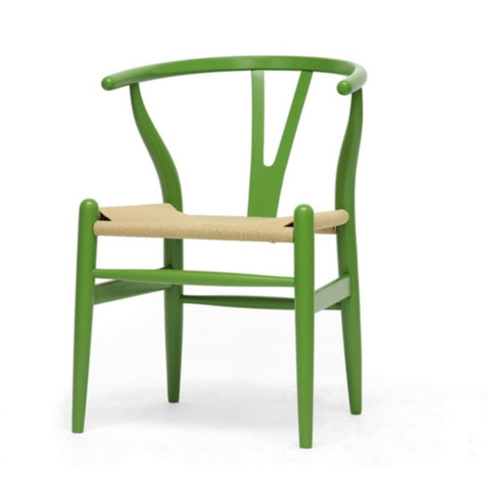 MidCentury Modern Wishbone Chair in Green Finish Set of 2 Walmart