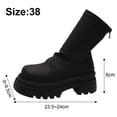 thumbnail image 2 of Pu Leather Ankle Chunky Heels Chunky Sole Boots Slip On Booties Shoes Back Zipper Design, 2 of 5