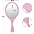 thumbnail image 2 of Vintage Handheld Mirror Portable Embossed Flower Mirror Hand Held Decorative Mirrors, 2 of 4
