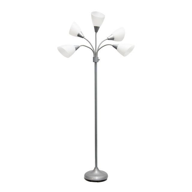 Simple Designs 5 Light Adjustable Gooseneck Floor Lamp